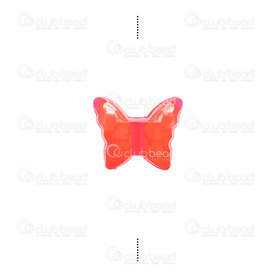 1103-0417-05 - Acrylic butterfly bead, 1.5×1.6×0.6 1.8 Hole red 84gram/appro 160 pcs 1103-0417-05,montreal, quebec, canada, beads, wholesale