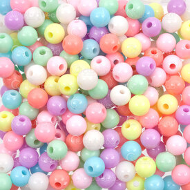1103-0421-06MIX1 - Acrylic bead round 6mm Pastel Color Mix 50g (approx. 500 pcs) 1103-0421-06MIX1,Beads,Plastic,Acrylic,montreal, quebec, canada, beads, wholesale
