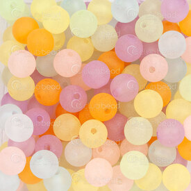 1103-0421-08MMIX1 - Acrylic Bead Round 8mm Matt Pale Color Mix 1 bag (Approx. 360pcs) 100gr 1103-0421-08MMIX1,Mix beads,montreal, quebec, canada, beads, wholesale