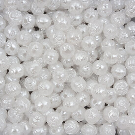 1103-0426-0601 - Acrylic Bead Rose 6mm Pearl White 1.5mm hole 1 bag 100gr (approx. 800pcs) 1103-0426-0601,1103-042,montreal, quebec, canada, beads, wholesale