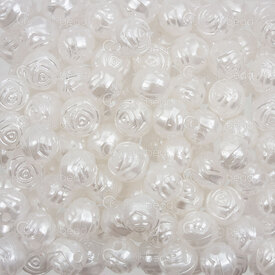1103-0426-0801 - Bille Acrylique Ros 8mm Blanc Perle Trou 1.5mm 1 sac 100gr (approx.300pcs) 1103-0426-0801,1103-042,montreal, quebec, canada, beads, wholesale