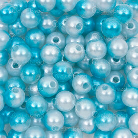 1103-0426-0803R - Bille Acrylique Rond 8mm Blanc-Bleu Perle Trou 1.5mm 1 sac 100gr (approx.300pcs) 1103-0426-0803R,Billes,Plastique,montreal, quebec, canada, beads, wholesale