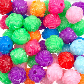1103-0426-12MIX1 - Acrylic Bead Rose 12mm Mix Bright Color 1.5mm hole 1 bag 100gr (approx. 100pcs) 1103-0426-12MIX1,1103-042,montreal, quebec, canada, beads, wholesale