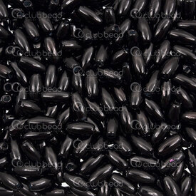 1103-0442-01 - Acrylique Bille Grain Riz 4x8mm Noir Perle Trou 1.5mm 100gr (approx. 1500pcs) 1 Sac 1103-0442-01,Billes,montreal, quebec, canada, beads, wholesale