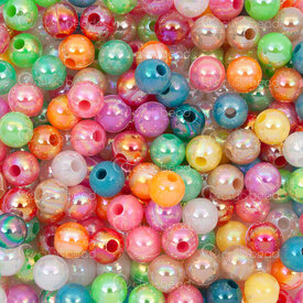 1103-0444-061 - Acrylic Bead Round 6mm Opaque AB Color (approx. 900Pcs) 100gr Bag 1103-0444-061,Beads,Plastic,montreal, quebec, canada, beads, wholesale