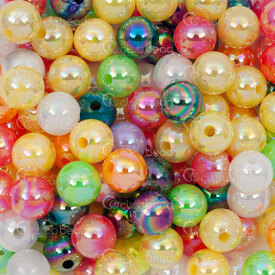 1103-0444-081 - Acrylic Bead Round 8mm Opaque AB Color (approx. 360Pcs) 100gr Bag 1103-0444-081,Beads,Plastic,montreal, quebec, canada, beads, wholesale