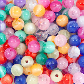1103-0448-081 - Acrylic Bead Round 8mm Opaque Stripped Mix 1.5mm Hole (approx. 400pcs) 1 bag 100gr 1103-0448-081,Billes acrylique,montreal, quebec, canada, beads, wholesale