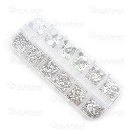 1103-0452-01 - Chaton de Verre Imitation Pierre du Rhin Rond Endos Plat a Coller 12 tailles (SS5-SS27) Cristal 1 Boîte 1103-0452-01,Chatons,Chaton,Rhinestone Imitation,Verre,Verre,12 sizes (SS5-SS27),Rond,Rond,Flat Back Glue On,Cristal,Chine,1 Boîte,montreal, quebec, canada, beads, wholesale