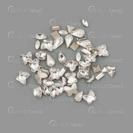 1103-0452-03 - Glass Chatons Mix for Nail Art Crystal Clear Silver-Black Assorted Irregular Shape 1Bag 1103-0452-03,Various products,For nails,montreal, quebec, canada, beads, wholesale