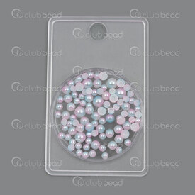 1103-0452-MIX15 - Chaton Acrylique Imitation Perle Rond Endos Plat a Coller Dimension Assortie Rose/Bleu 1 Boîte 1103-0452-MIX15,Billes,Acrylique,Chaton,Pearl Imitation,Plastique,Acrylique,Dimension Assortie,Rond,Rond,Flat Back Glue On,Rose,Pink/Blue,Chine,1 Boîte,montreal, quebec, canada, beads, wholesale