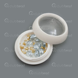 1103-0453-01 - Chaton glue on Acrylic Rhinstone Imitation Kit Grey-White-Gold 1 Kit 1103-0453-01,Chatons,Other,montreal, quebec, canada, beads, wholesale