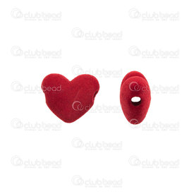 1103-0492-17 - Acrylique Bille Velours Coeur 17x15mm rouge Trou Horizontal 20pcs 1103-0492-17,Billes,Plastique,Velours,montreal, quebec, canada, beads, wholesale