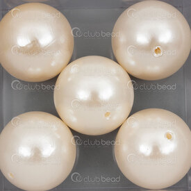 1103-9910-25 - Acrylic Bead Round 25mm 1.5mm hole Cream 500gr 1bag Taiwan 1103-9910-25,Beads,Plastic,montreal, quebec, canada, beads, wholesale