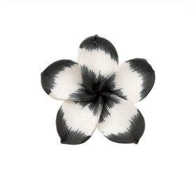 *1104-0120-05 - Polymer Clay Pendant Flower 60MM White/Black 5pcs *1104-0120-05,pâte polymère,Pendant,Other,Polymer Clay,60MM,Flower,Flower,Mix,White/Black,China,5pcs,montreal, quebec, canada, beads, wholesale