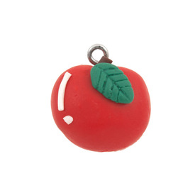 *1104-0171 - Polymer Clay Pendant Apple 17X18MM Red 10pcs *1104-0171,Pendant,Polymer Clay,17X18MM,Apple,Red,Red,China,10pcs,montreal, quebec, canada, beads, wholesale