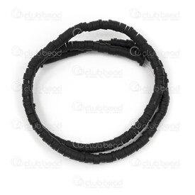 1104-0500-0411 - Polymere Bille Separateur Heishi 1x4mm Noir Trou 1.2mm 2 Cordes 1104-0500-0411,Billes,Heishi,Polymère,montreal, quebec, canada, beads, wholesale