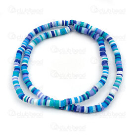 1104-0500-04MIX9 - Polymer Clay Bead Spacer Heishi 1x4mm Blue-Green-White Mix 1.2mm hole (approx. 350pcs) 1104-0500-04MIX9,Beads,Heishi,montreal, quebec, canada, beads, wholesale