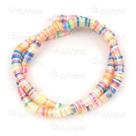 1104-0500-06MIX17 - Polymere Bille Separateur Heishi 1x6mm Mix Orange-Jaune-Rose Bordure Or Trou 1.2mm 2 Cordes 1104-0500-06MIX17,Billes,Heishi,montreal, quebec, canada, beads, wholesale