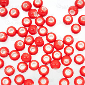 1105-0101-0635 - Céramique Bille Rond 6mm Rouge Vif 50pcs 1105-0101-0635,montreal, quebec, canada, beads, wholesale