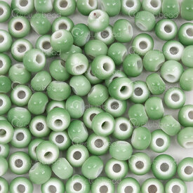 1105-0101-0641 - ceramic bead round 6mm green bean 50pcs 1105-0101-0641,1105-0,montreal, quebec, canada, beads, wholesale