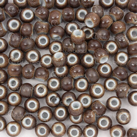 1105-0101-0645 - ceramic bead round 6mm brown 2mm hole 50pcs 1105-0101-0645,Beads,Ceramic,montreal, quebec, canada, beads, wholesale