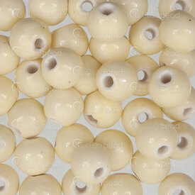 1105-0101-1001 - ceramic bead round 10mm beige 3mm hole 50pcs 1105-0101-1001,1105-0,montreal, quebec, canada, beads, wholesale