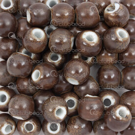 1105-0101-1045 - ceramic bead round 10mm brown 3mm hole 50pcs 1105-0101-1045,1105-0,montreal, quebec, canada, beads, wholesale