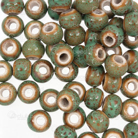 1105-0102-0625 - glazed ceramic bead round 6mm green 50pcs 1105-0102-0625,1105-0102,montreal, quebec, canada, beads, wholesale