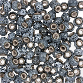 1105-0102-0629 - glazed ceramic bead round 6mm grey 50pcs 1105-0102-0629,glaze,montreal, quebec, canada, beads, wholesale