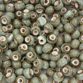 1105-0102-0649 - glazed ceramic bead round 6mm light olive 50pcs 1105-0102-0649,Beads,Ceramic,montreal, quebec, canada, beads, wholesale