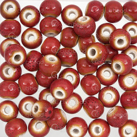1105-0102-0819 - glazed ceramic bead round 8mm red 50pcs 1105-0102-0819,Beads,montreal, quebec, canada, beads, wholesale
