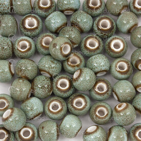 1105-0102-0849 - glazed ceramic bead round 8mm light olive 50pcs 1105-0102-0849,Light,montreal, quebec, canada, beads, wholesale
