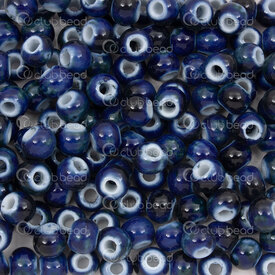 1105-0103-0627 - Céramique Touraille Bille Rond 6mm Noir-Bleu Fonce 50pcs 1105-0103-0627,Billes,Céramique,montreal, quebec, canada, beads, wholesale