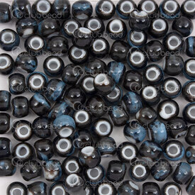 1105-0103-0647 - Céramique Touraille Bille Rond 8mm Noir-Bleu 50pcs 1105-0103-0647,Billes,Céramique,montreal, quebec, canada, beads, wholesale