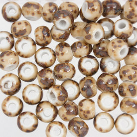 1105-0104-0611 - ceramic bead spotted round 6mm yellow 50pcs 1105-0104-0611,tac,montreal, quebec, canada, beads, wholesale