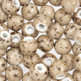 1105-0104-1011 - ceramic bead spotted round 10mm yellow 50pcs 1105-0104-1011,tac,montreal, quebec, canada, beads, wholesale