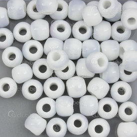 1105-0106-0613 - ceramic bead round 6mm white base light purple design 50pcs 1105-0106-0613,Pale bead white,montreal, quebec, canada, beads, wholesale