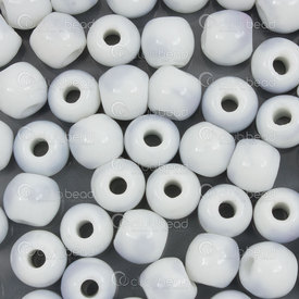 1105-0106-0813 - ceramic bead round 8mm white base light purple design 50pcs 1105-0106-0813,Pale bead white,montreal, quebec, canada, beads, wholesale