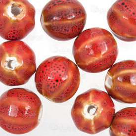 1105-0302-1619 - glazed ceramic bead lantern shape 16mm red 10pcs 1105-0302-1619,Clearance by Category,Ceramic,montreal, quebec, canada, beads, wholesale