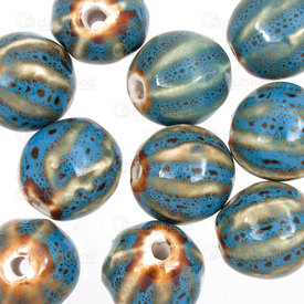 1105-0302-1621 - glazed ceramic bead lantern shape 16mm teal 10pcs 1105-0302-1621,Clearance by Category,Ceramic,montreal, quebec, canada, beads, wholesale
