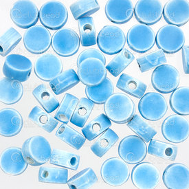 1105-0601-0803 - ceramic bead round pellet 8.5x5mm light blue 2mm hole 50pcs 1105-0601-0803,Clearance by Category,Ceramic,montreal, quebec, canada, beads, wholesale