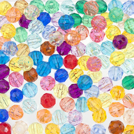 *1106-0202-MIX01 - Plastic Bead Round Facetted 6MM Mix Translucent 200pcs USA *1106-0202-MIX01,Bead,Plastic,Plastic,6mm,Round,Round,Facetted,Mix,Mix,Translucent,USA,200pcs,montreal, quebec, canada, beads, wholesale