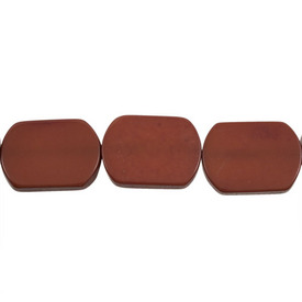 *1106-0491-07 - Resin Bead Rectangle Round Corners 25X33MM Marsala Brown 12pcs String India *1106-0491-07,Beads,Resin,Bead,Resin,25X33MM,Rectangle,Round Corners,Brown,Brown,Marsala,India,12pcs String,montreal, quebec, canada, beads, wholesale
