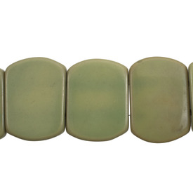 *1106-0493-05 - Resin Bead Rectangle Round Corners 25X33MM Green 2 Holes 15pcs String India *1106-0493-05,Bead,Resin,25X33MM,Rectangle,Round Corners,Green,Green,2 Holes,India,15pcs String,montreal, quebec, canada, beads, wholesale