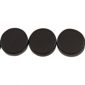 *1106-0494-01 - Resin Bead Coin 20MM Black 20pcs String India *1106-0494-01,montreal, quebec, canada, beads, wholesale