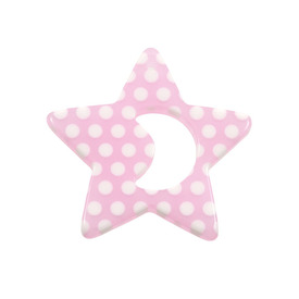 *DB-1106-0532-05 - Resin Pendant Star Donut 40MM Light Pink White Dots 10pcs *DB-1106-0532-05,Pendants,10pcs,Resin,Pendant,Resin,40MM,Star,Star,Donut,Pink,Pink,Light,White Dots,China,montreal, quebec, canada, beads, wholesale