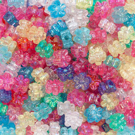1106-0557-MIX - Plastic Bead Flower 7x3.5mm Transparent AB Mix Color 1.5mm hole 100gr (app. 1000pcs) 1106-0557-MIX,16x,montreal, quebec, canada, beads, wholesale