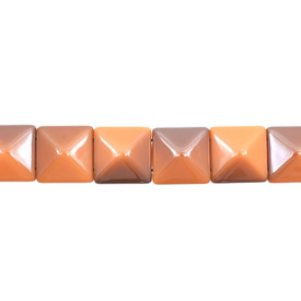 *DB-1106-0570-07 - Plastic Bead Square Pyramid Stud 25MM Shiny Orange Shadow 2 Holes 8pcs *DB-1106-0570-07,25MM,Plastic,Bead,Plastic,Plastic,25MM,Square,Square,Pyramid Stud,Orange,Orange,Shiny,Shadow,2 Holes,montreal, quebec, canada, beads, wholesale