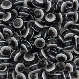 1106-0587-BLK - Plastic Bead Evil Eye Round 8mm Black 25gr (approx. 80pcs) 1106-0587-BLK,Beads,Plastic,montreal, quebec, canada, beads, wholesale