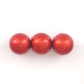 *A-1106-1000-05 - Plastic Bead Metallized Color 10MM  Round Red  Fancy Red Line *A-1106-1000-05,montreal, quebec, canada, beads, wholesale